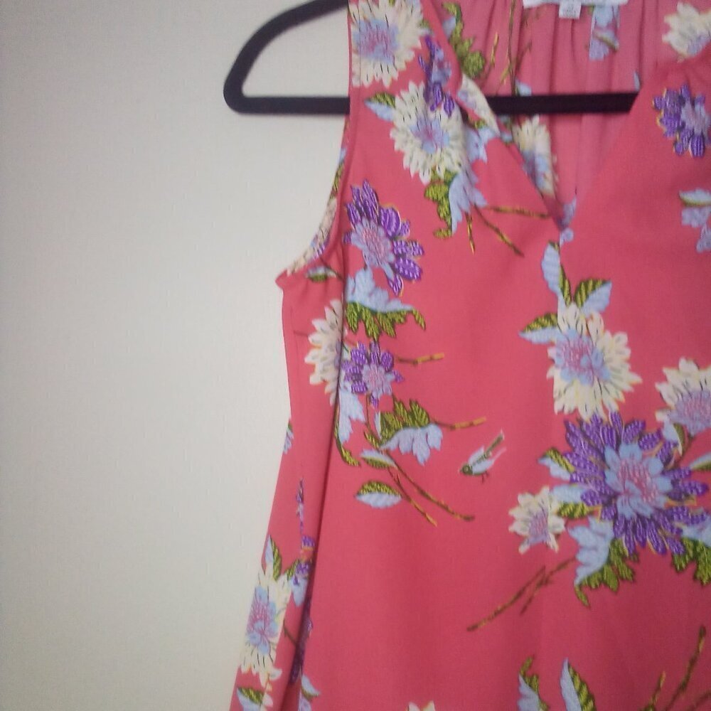 Rose & Olive Blouse Shirt XS Women Sleeveless Floral Print Colorful - Picture 12 of 16